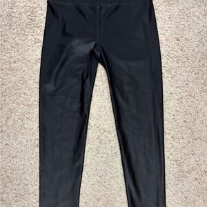 NOLI Liquid Leggings Black Gloss Full Length Womens Shiny Sculpting Size XL